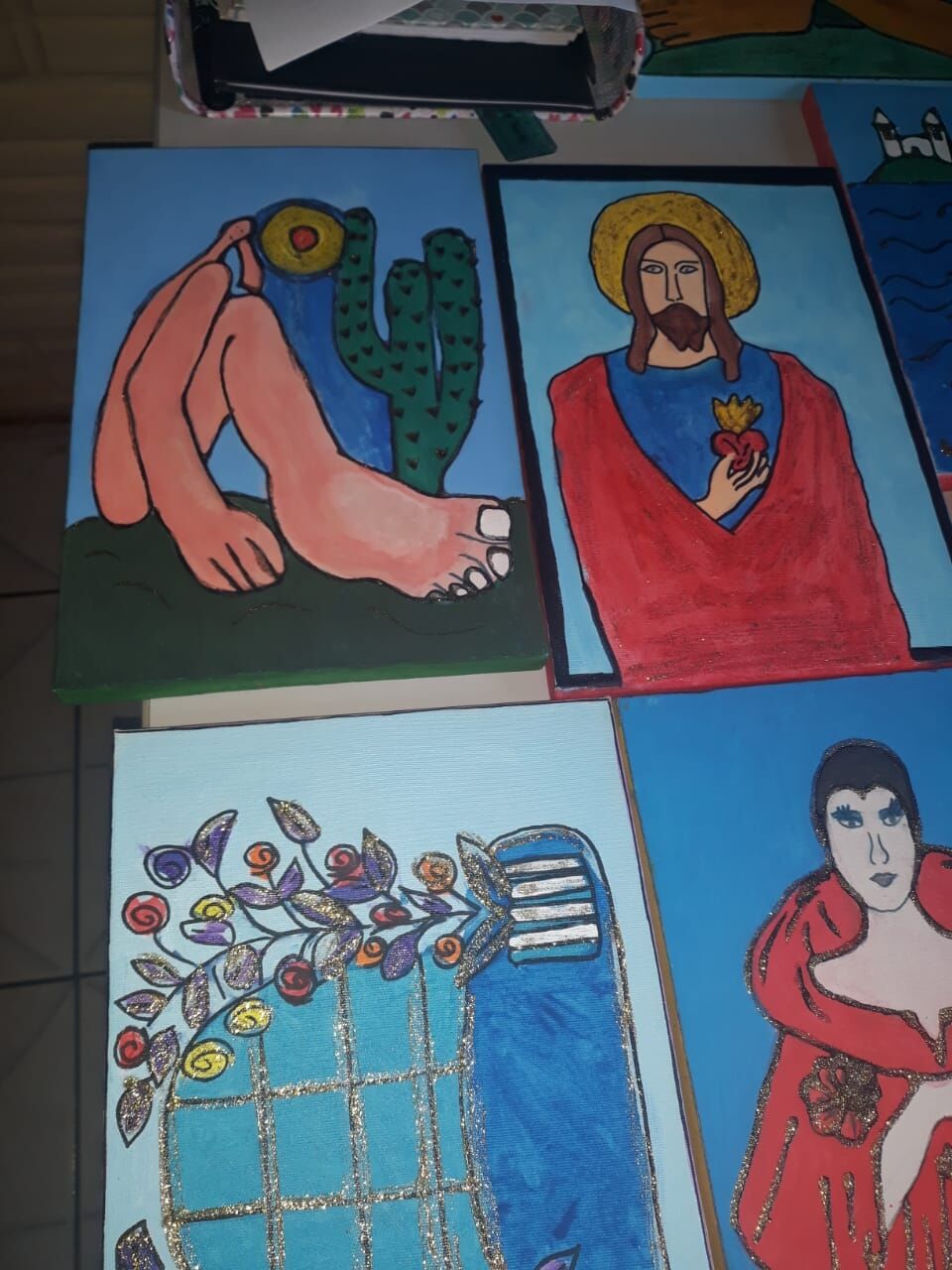 Alunos da Escola Municipal Ulisses Soares levam para as telas obras de Tarsila do Amaral