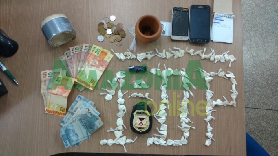 Polícia Civil apreende 100 porções de cocaína em residência de suspeito em Porto Velho
