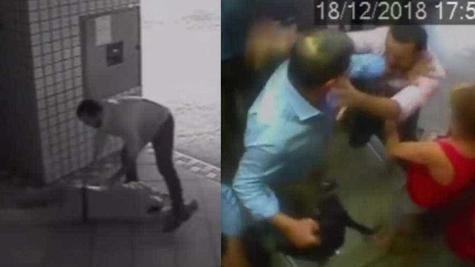 Vídeo mostra repórter de TV agredindo idoso em elevador