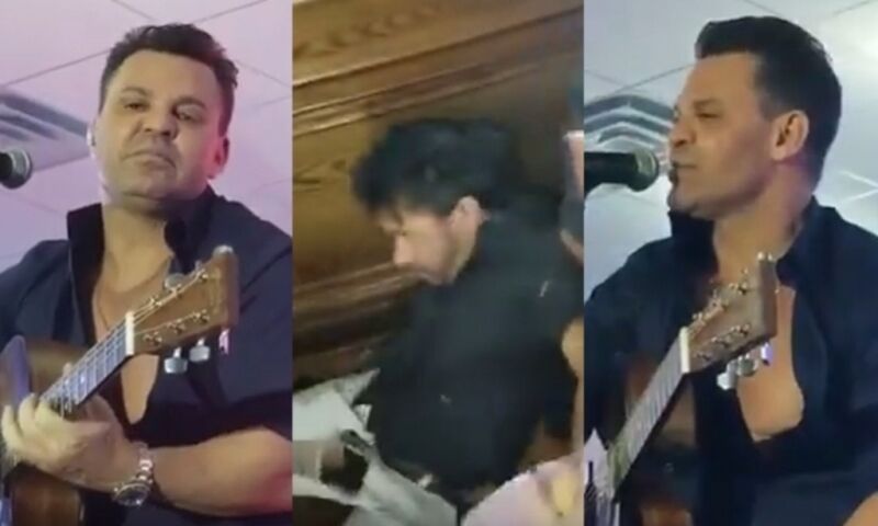 Eduardo Costa pede para seguranças darem 'uns tapas' em fã bêbado