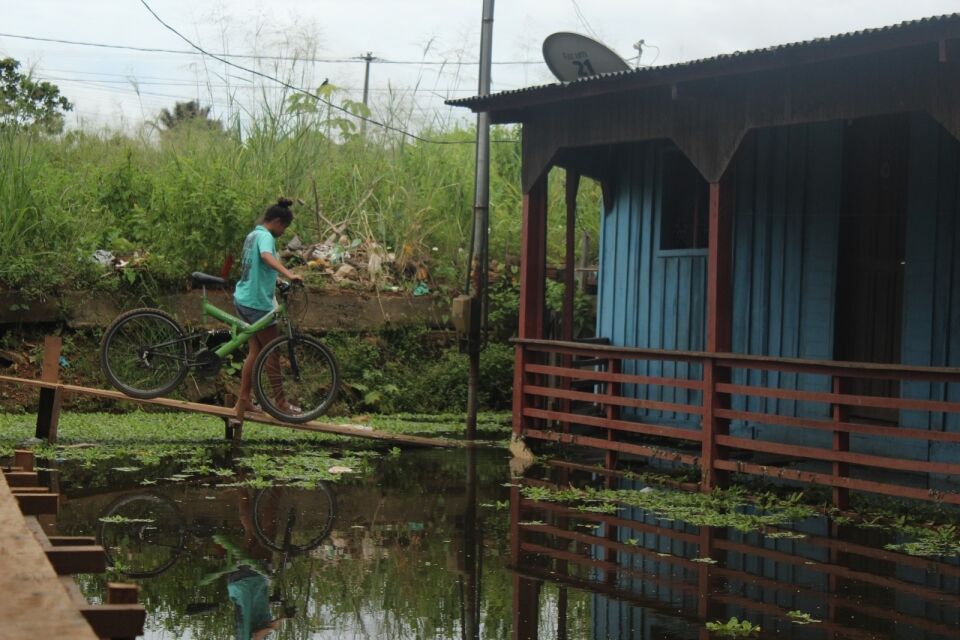 Cheia do Rio Madeira em Porto Velho nesta quarta-feira, 27