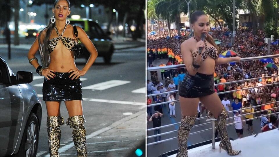 Anitta se fantasia de Bebel, personagem de Camila Pitanga em novela