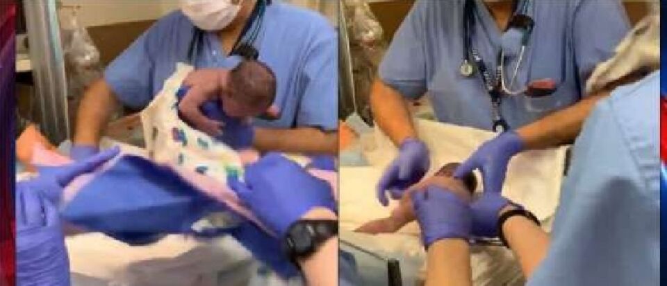 Vídeo: Médico deixa bebê cair após parto e pai registra