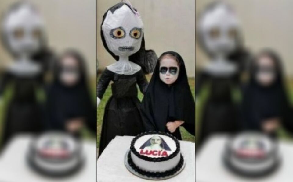 Menina de 3 anos viraliza ao ter festa com o tema de filme de terror