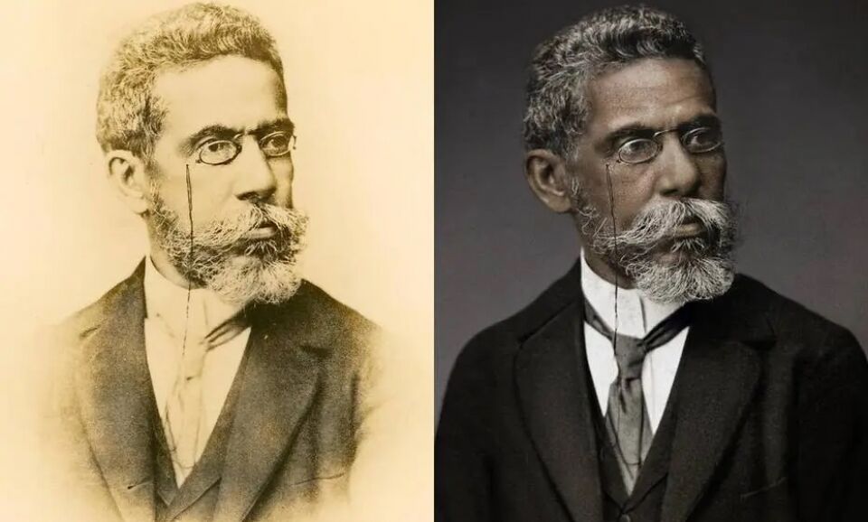 Projeto promove foto colorizada de Machado de Assis negro