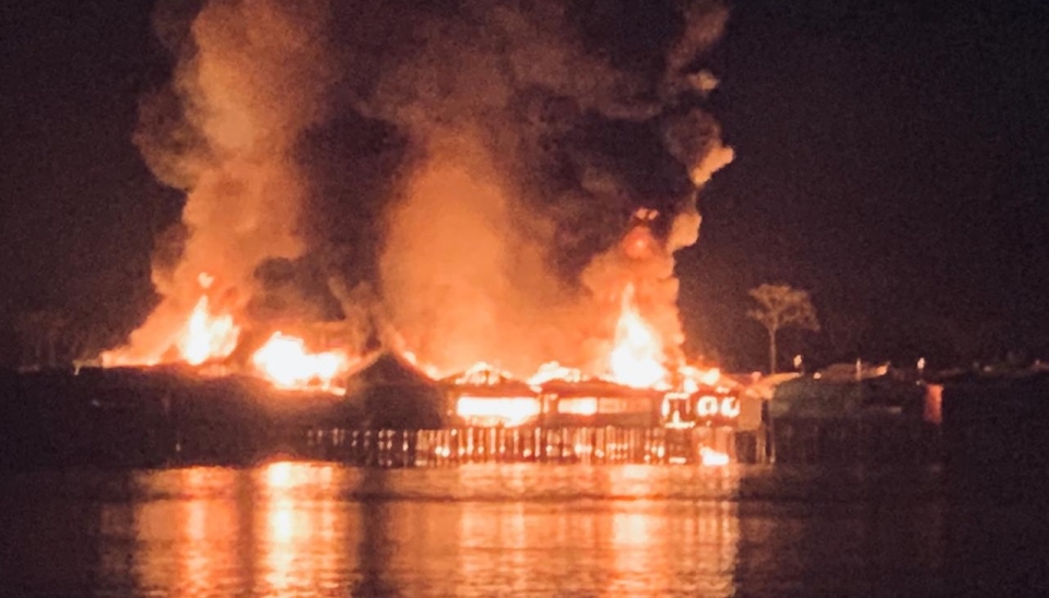 Povoado de buena vista em chamas na divisa com costa marques, Rondônia