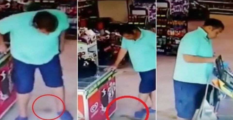 Flagra! Homem faz cocô em mercado e esconde debaixo de freezer