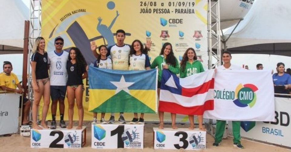 Na Paraíba, Rondônia conquistou medalhas de ouro e de bronze no Brasileiro Escolar de Vôlei de Praia