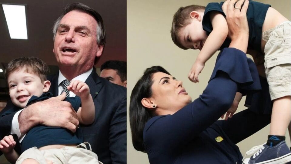 Presidente Bolsonaro e primeira-dama Michelle chegam de surpresa em festinha de Artur