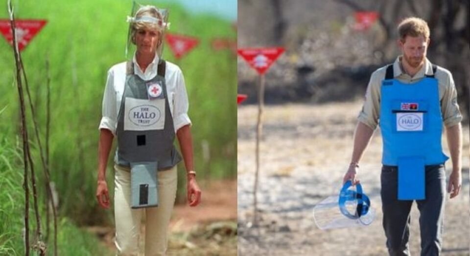 Príncipe Harry refaz passos de Diana contra campos minados na África